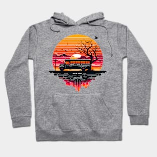 Silhouette Of A School Bus, Route Tales Hoodie